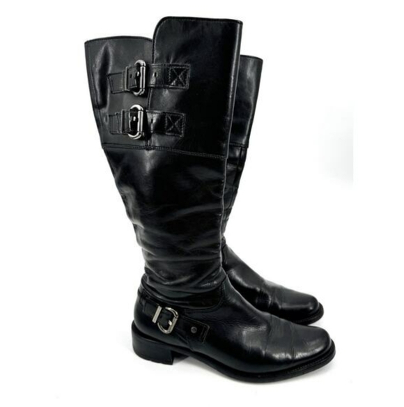 Paul Green Shoes - *Paul Green* Black Leather Tall Riding Moto Boots *Austrian-crafted*